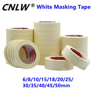 20M Low Viscosity White Masking Tape Crepe Paper 6mm To 50mm Width Single Side Adhesive For Oil Painting Sketching
