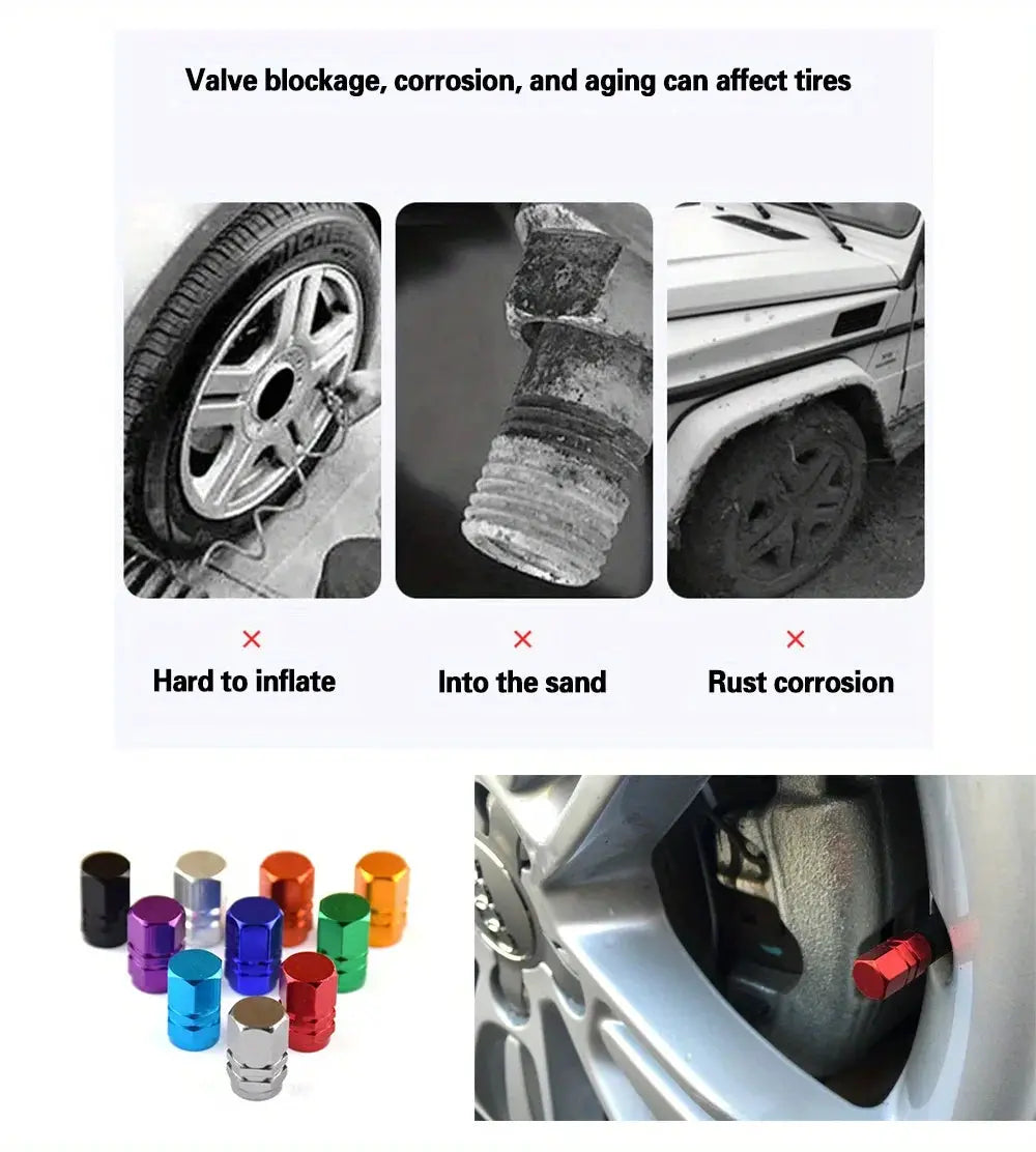 Simples Market Ultimate Tire Repair Tool Kit with 12 colorful valve caps and tire plug tools for vehicles