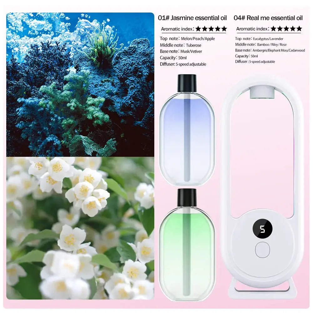 Rechargeable Portable Aroma Diffuser For Essential Oils Aromatherapy With Timed Spray Modes Odor Elimination
