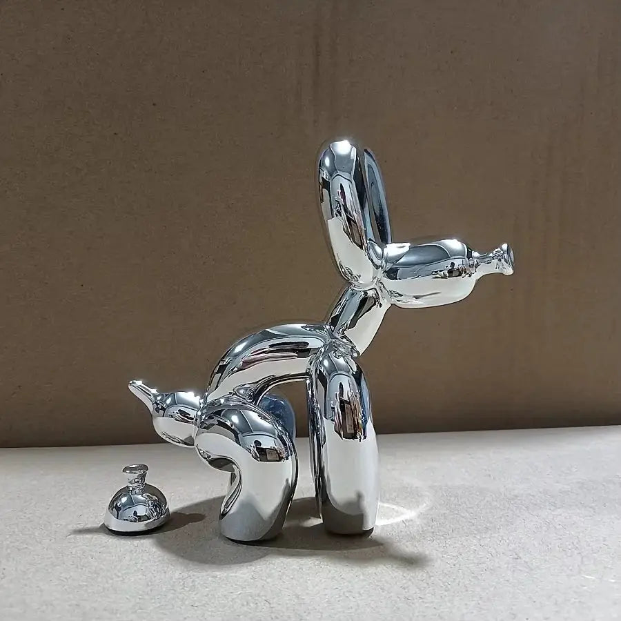 Modern Art Squat Balloon Dog Statue Resin Figurine For Living Room Farmhouse Decor Interior Accent