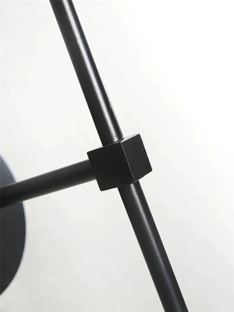 Simples Market black metal wall lamp sconce with square clamp detail