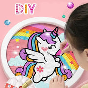 Round Frame Unicorn Diamond Painting Kit For Kids And Teens With Kitten Dinosaurs And Tigers Creative Diamond Art