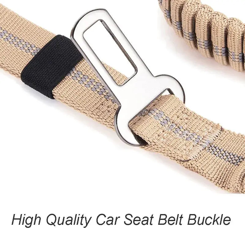 Reflective Shock Absorbing Pet Leash For Large Dogs With Car Seatbelt Heavy Duty Tactical Bungee No Pull
