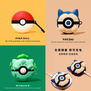 CartoonGuard Pokeball Silicone AirPods Case Fits AirPods 1 2 3 4 Pro Pro 2 Pro 3 Cute Cartoon Earphone Cover