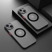 Luxury Matte Armor MagSafe Case For iPhone 16 15 14 13 12 11 Pro Max Mini XS XR Cover Protection