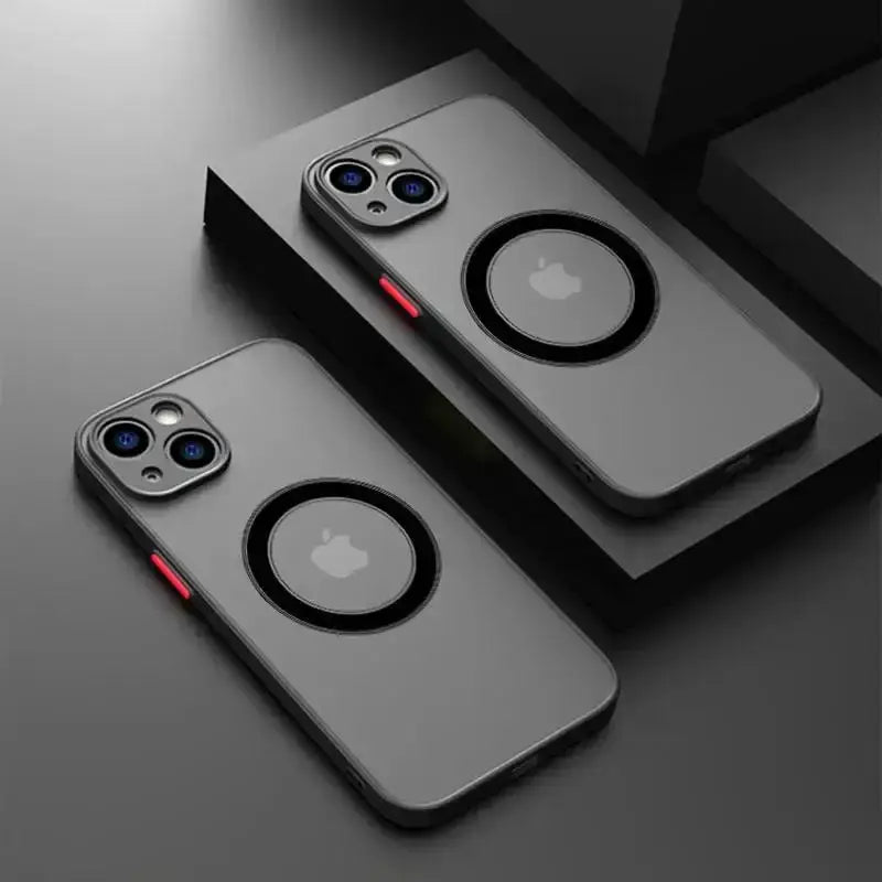 Luxury Matte Armor MagSafe Case For iPhone 16 15 14 13 12 11 Pro Max Mini XS XR Cover Protection