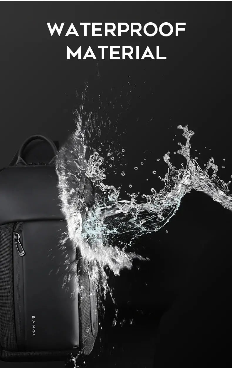 BANGE waterproof chest bag in black, crossbody men's shoulder satchel with large capacity