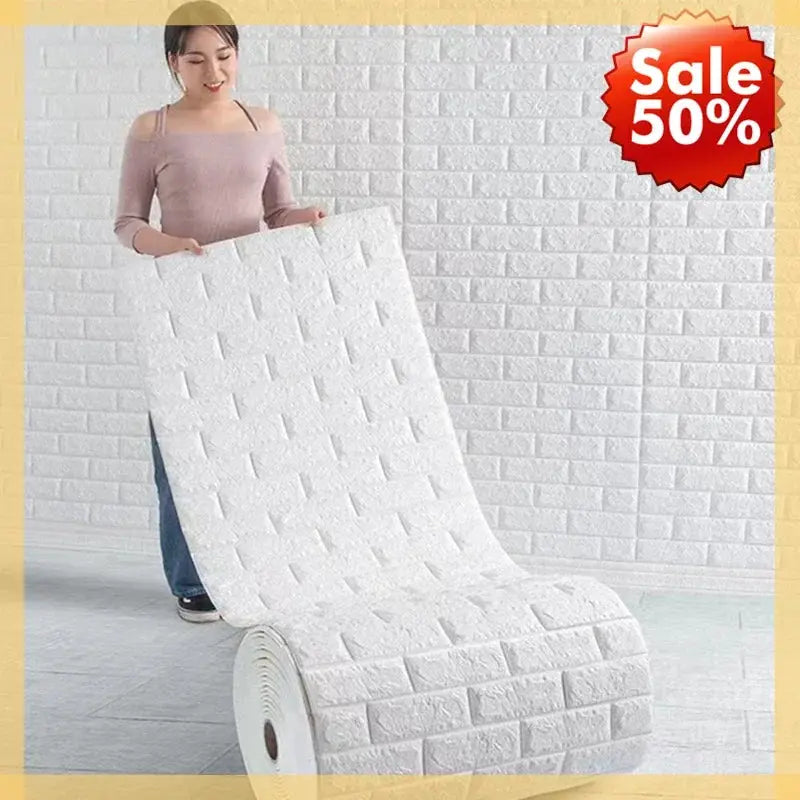 NovaHome 3D Foam Brick Wallpaper Roll Waterproof Self Adhesive Wall Decor For Living Room And Kitchen
