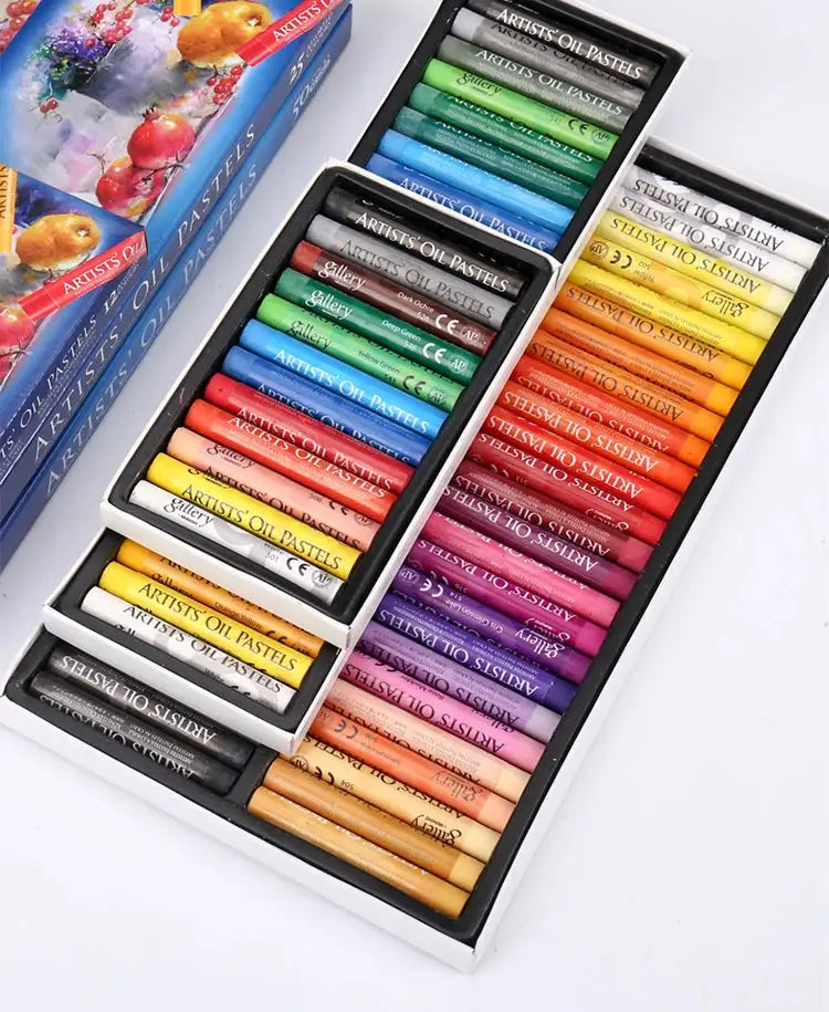 MUNGYO artist soft oil pastel set in white case with 50-color assortment