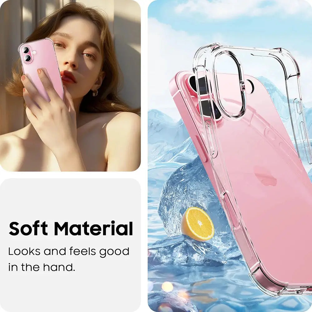 Jaspever Silicone Soft Shockproof Case For IPhone 11 Pro Max To IPhone 17 Air Ultra Thin Transparent Cover