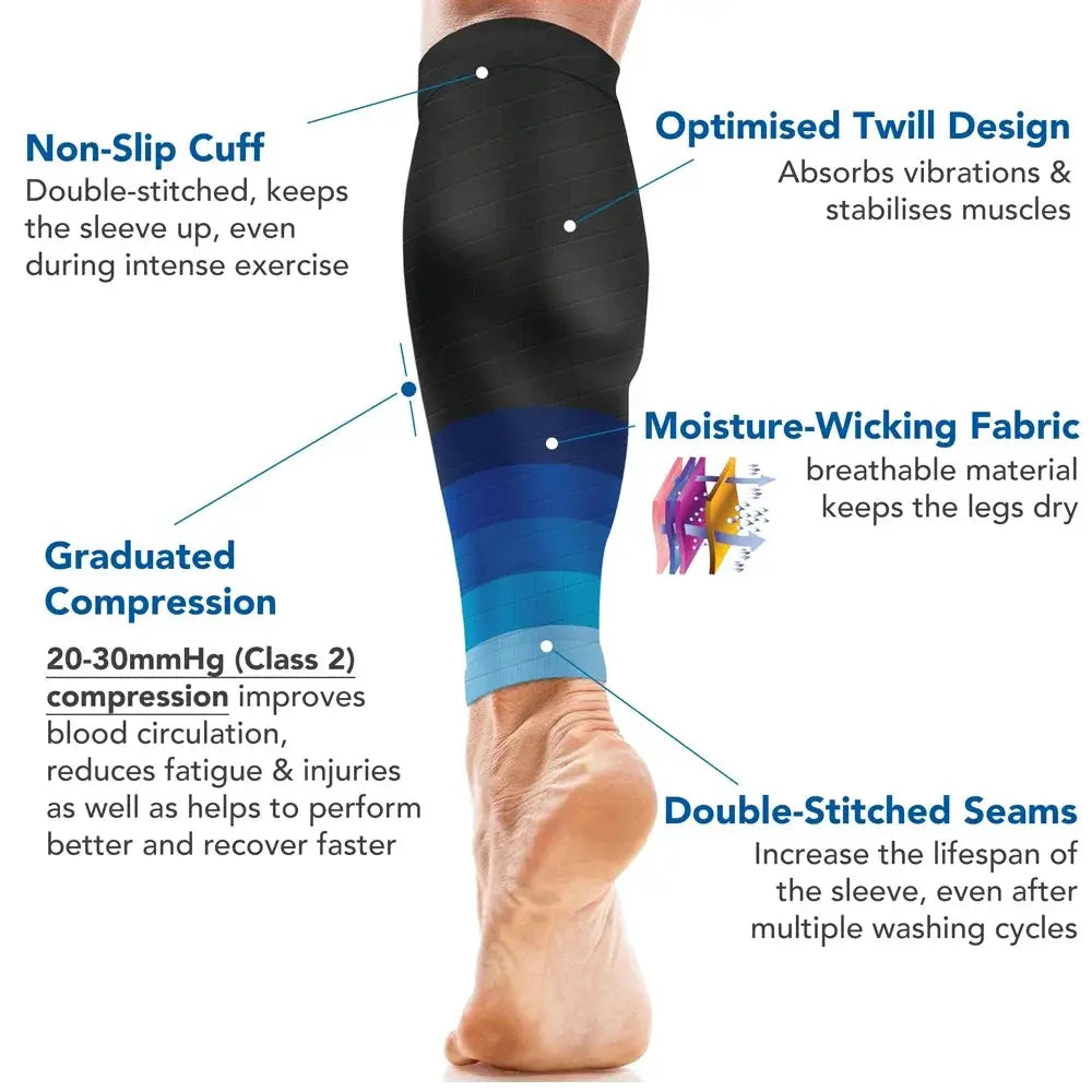 Compression Calf Sleeves For Men And Women 20 To 30 MmHg Footless Shin Splint Relief For Running Cycling