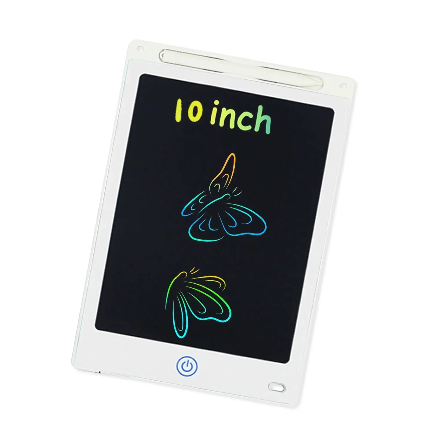 Simples Market 10-inch LCD writing tablet for kids, white-framed reusable doodle board with stylus