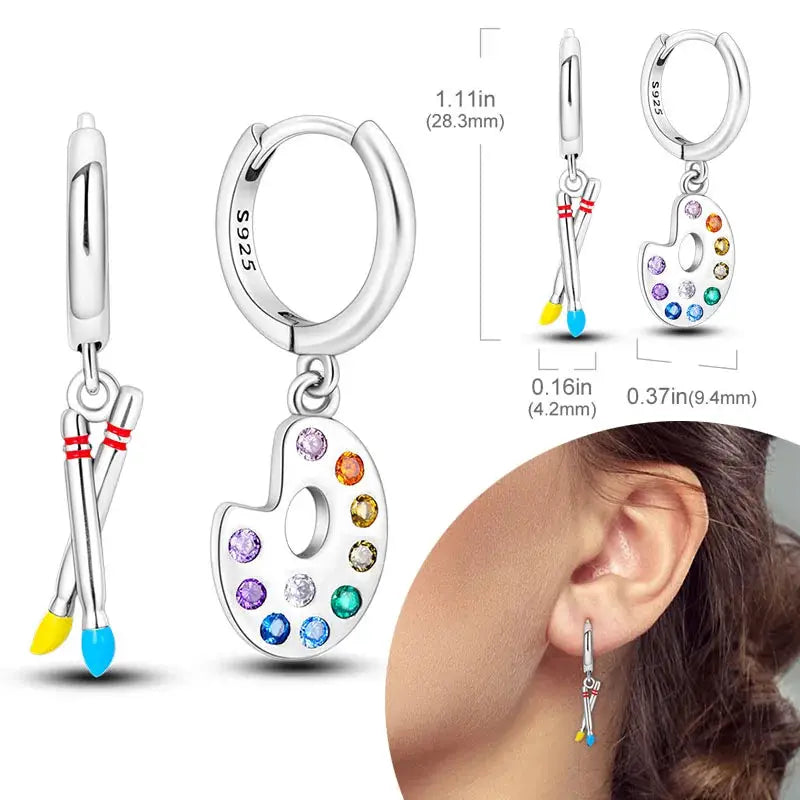 925 Sterling Silver Hoop Earrings Hypoallergenic Zirconia Hoops For Women Girls High Quality Fashion Jewelry