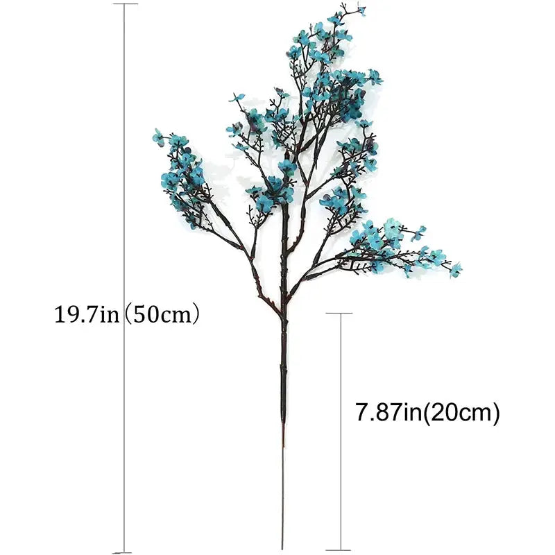 Artificial cherry blossom gypsophila branch by Simples Market, blue quarter pack for DIY bouquets