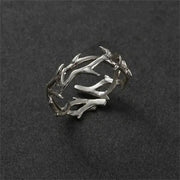 Vintage Inspired Style Men's And Women's Rings With Branches And Thorns Silver Plated, Couples Ring Gifts, Personality