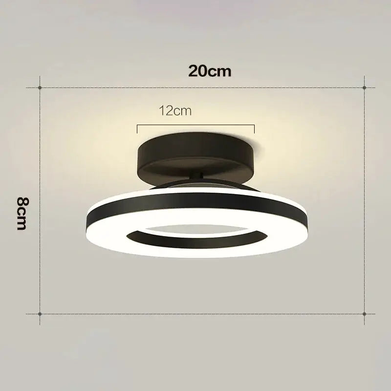 Modern LED ceiling lamp by Simples Market with black and white ring, 20cm diameter