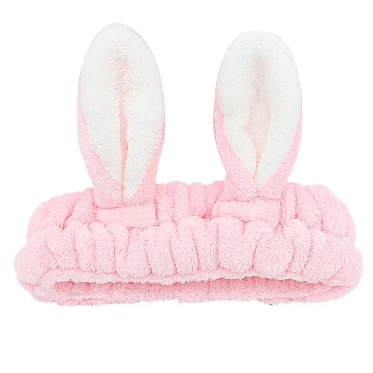 BambooBloom Rabbit Ear Headband Soft Bamboo Fiber With Elastic Strap For Washing And Makeup
