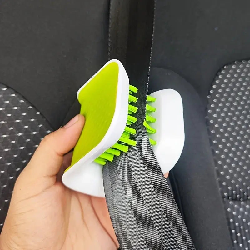 AutoGleam Car Interior Seat Belt Cleaning Brush Dual Sided U Shaped Tray Diamond Sponge Reaches Tight Crevices