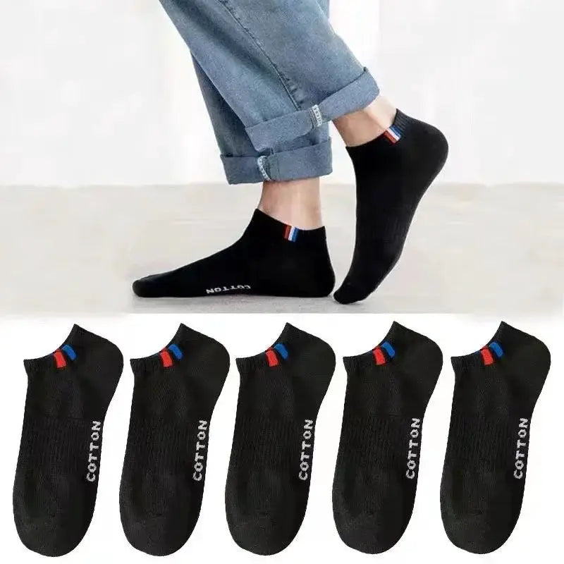 Men's Simple Solid Liner Anklet Socks Pack Of 5 Or 10 Pairs Breathable Soft Sweat Absorbent For Outdoor Wear