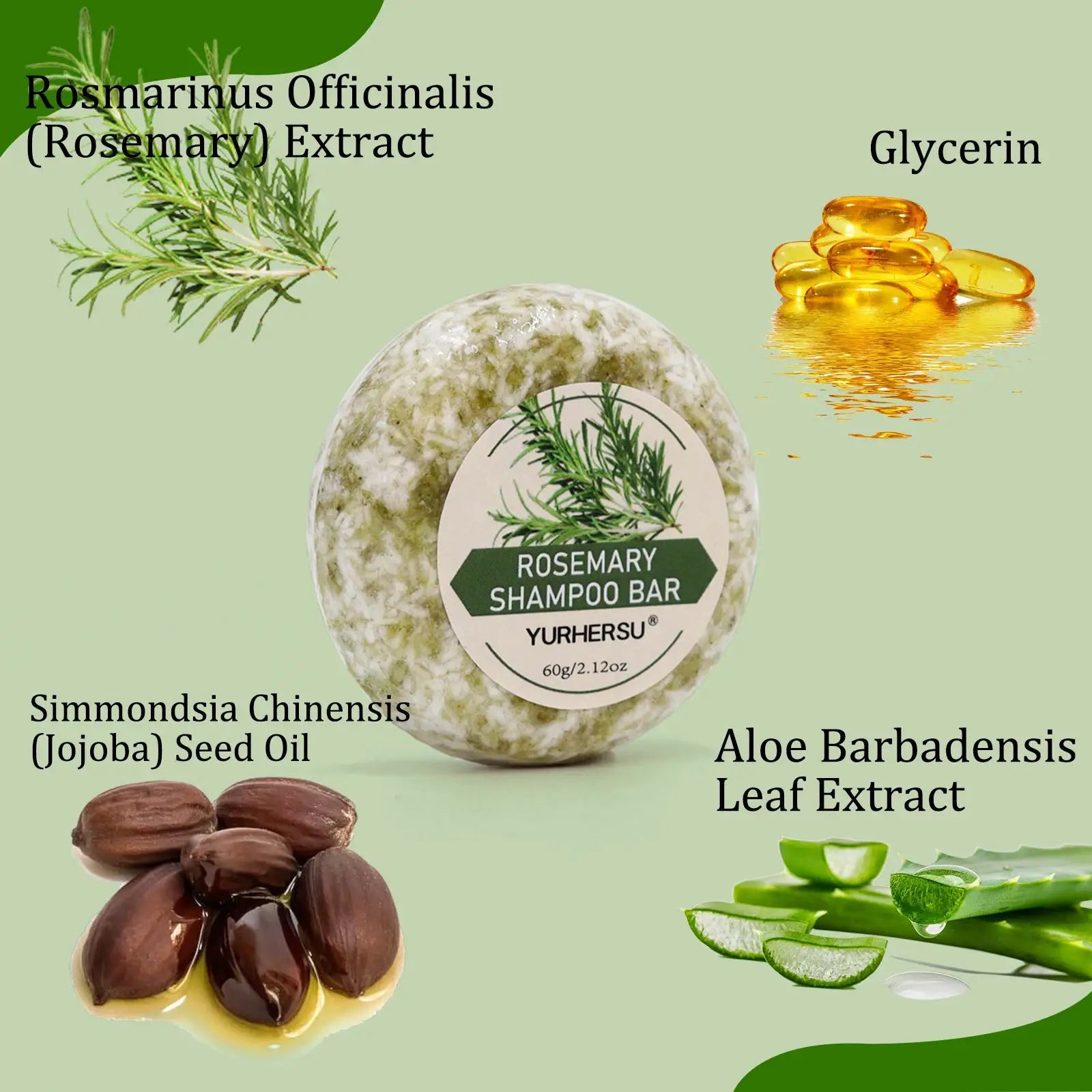 Rosemary Shampoo Soap Bar for Nourishing Hair Repair Gentle Solid Shampoo for All Hair Types