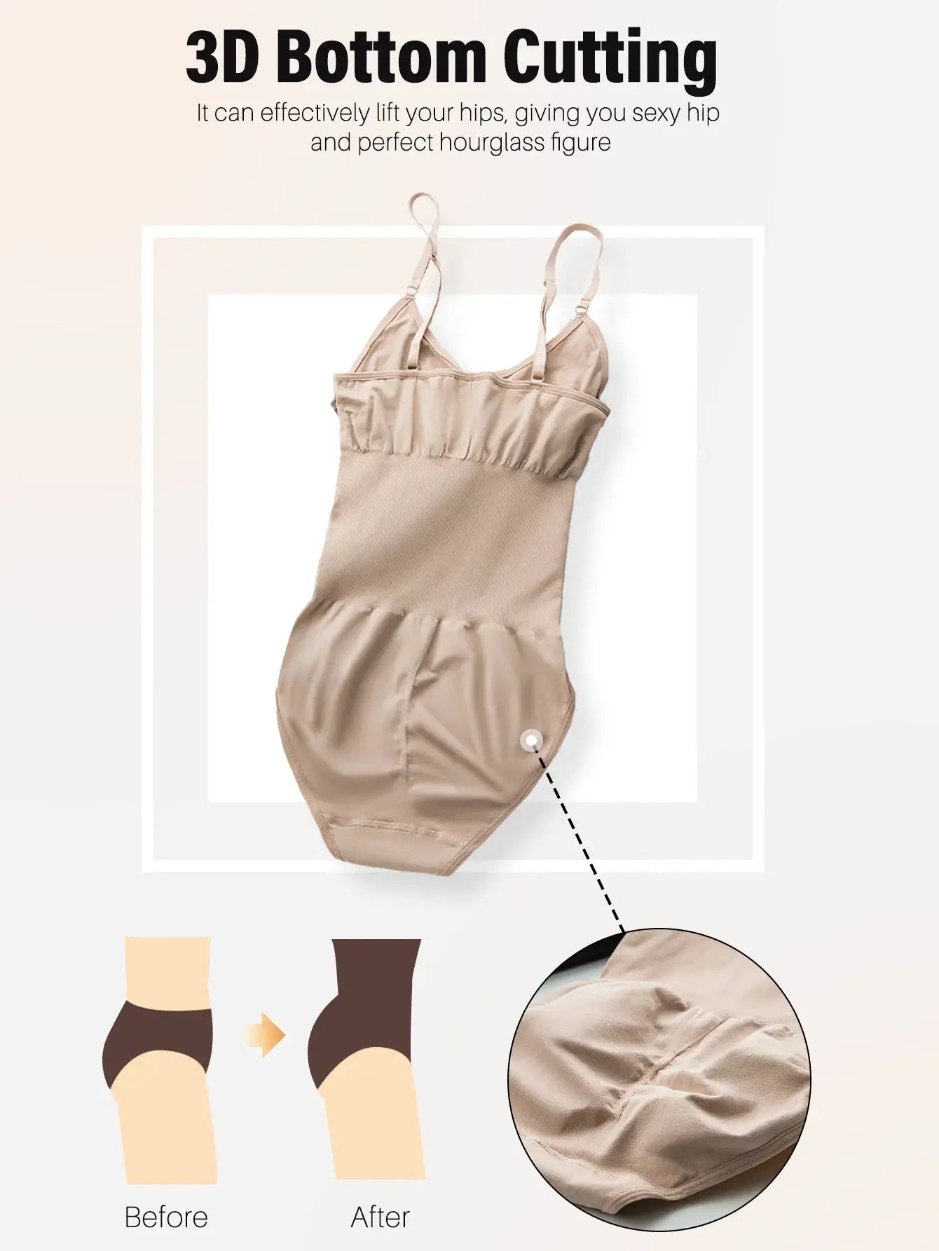 CurveCraft Open Crotch Seamless Shapewear Bodysuit For Butt Lift And Smoothing Silhouette