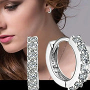 Luxurious Romantic Women's Hoop Earrings Plated Rhinestone Crystal Jewelry Zinc Alloy