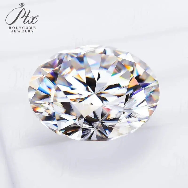 Moissanite round-cut loose gemstone by Ptcr Holycome Jewelry, D color, clear for fine jewelry making