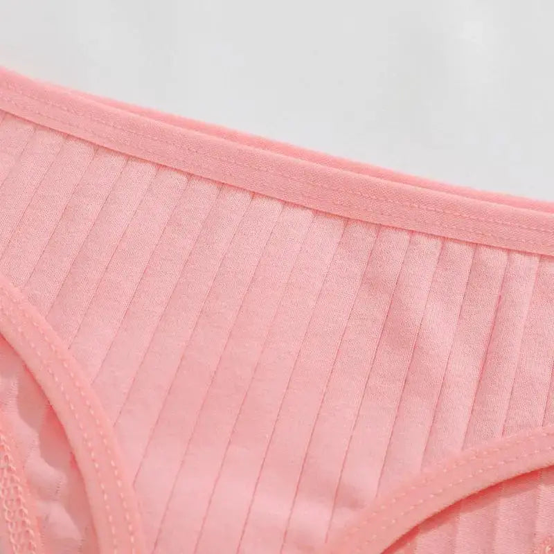8Pcs cotton seamless thong set for women in pink, breathable low-rise underwear by Simples Market