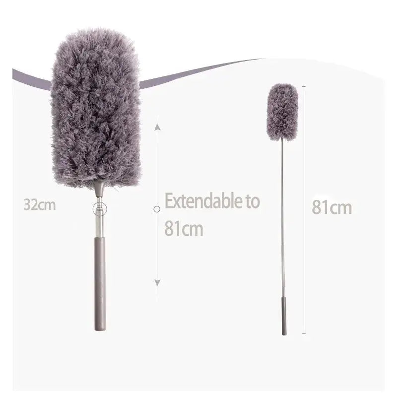 Retractable Duster With Stainless Steel Long Handle And Microfiber Dusting Head For Car And Home Cleaning