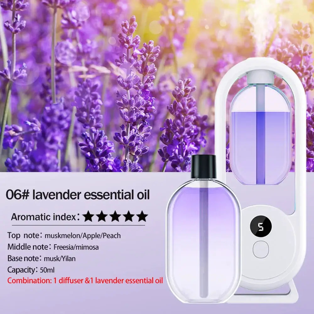 Rechargeable Portable Aroma Diffuser For Essential Oils Aromatherapy With Timed Spray Modes Odor Elimination