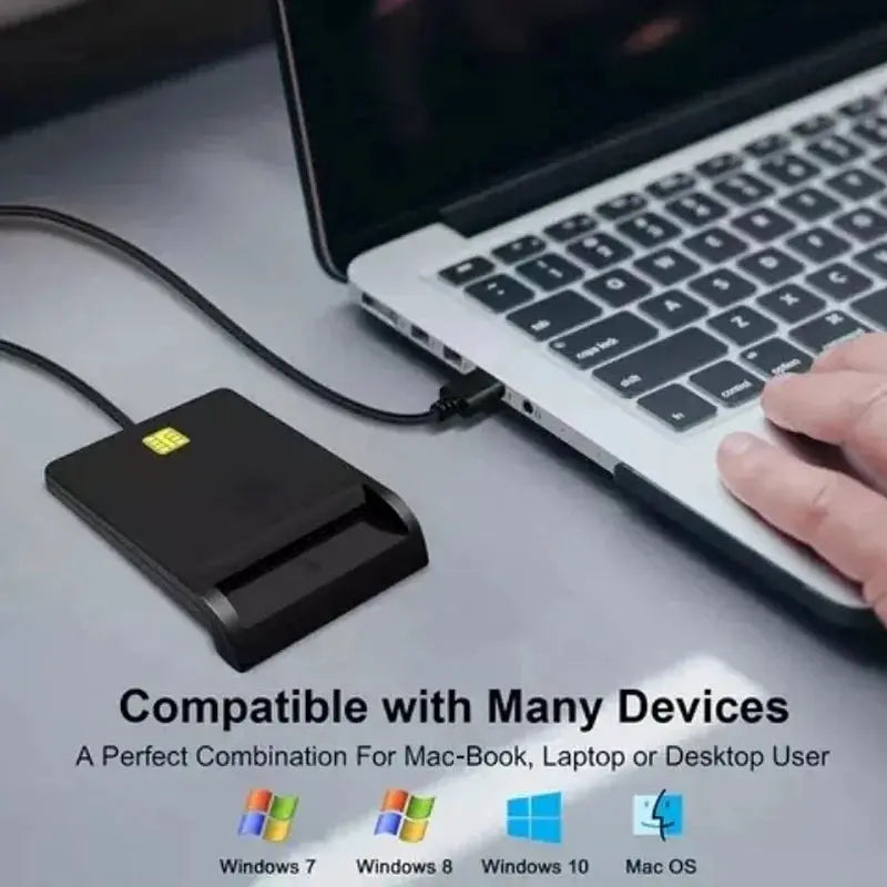 Portable USB 2.0 Card Reader Multi Function For DNIE ATM CAC IC ID Bank SIM Cards