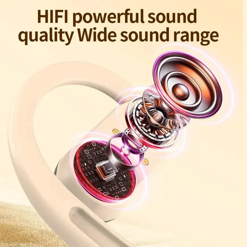 Bluetooth 5.4 wireless earphones from Simples Market, pink accents with ENC mic and IPX7 waterproof
