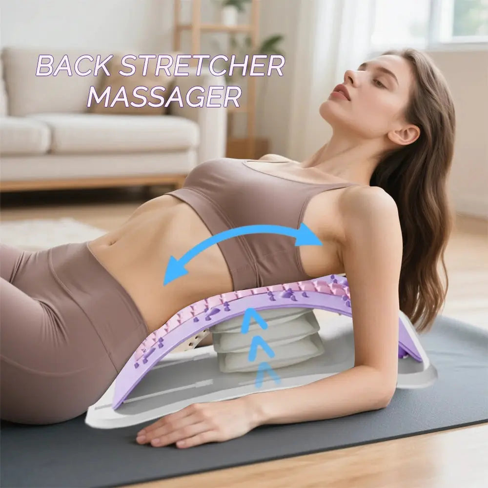 Foreverlily adjustable back massager with purple airbag waist and neck support