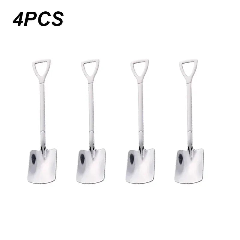 Four Pieces Stainless Steel Watermelon Shovel Spoon Set Dessert Serving Utensils Creative Cute Design