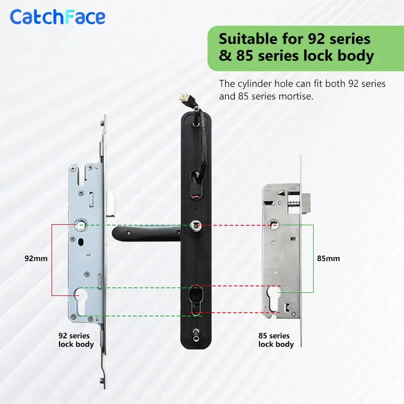 Simples Market electronic smart door lock for 92/85mm aluminum/glass sliding doors, waterproof, fingerprint, Bluetooth TTLock