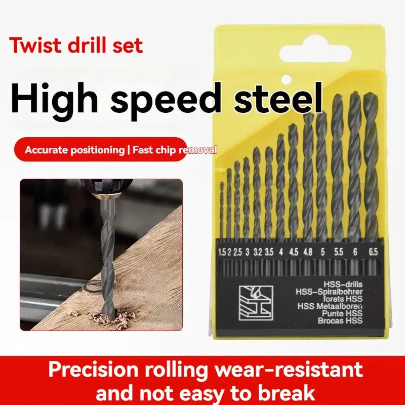 8 Piece Titanium Coated Woodworking Twist Drill Bit Set 3mm To 10mm For Wood And Metal