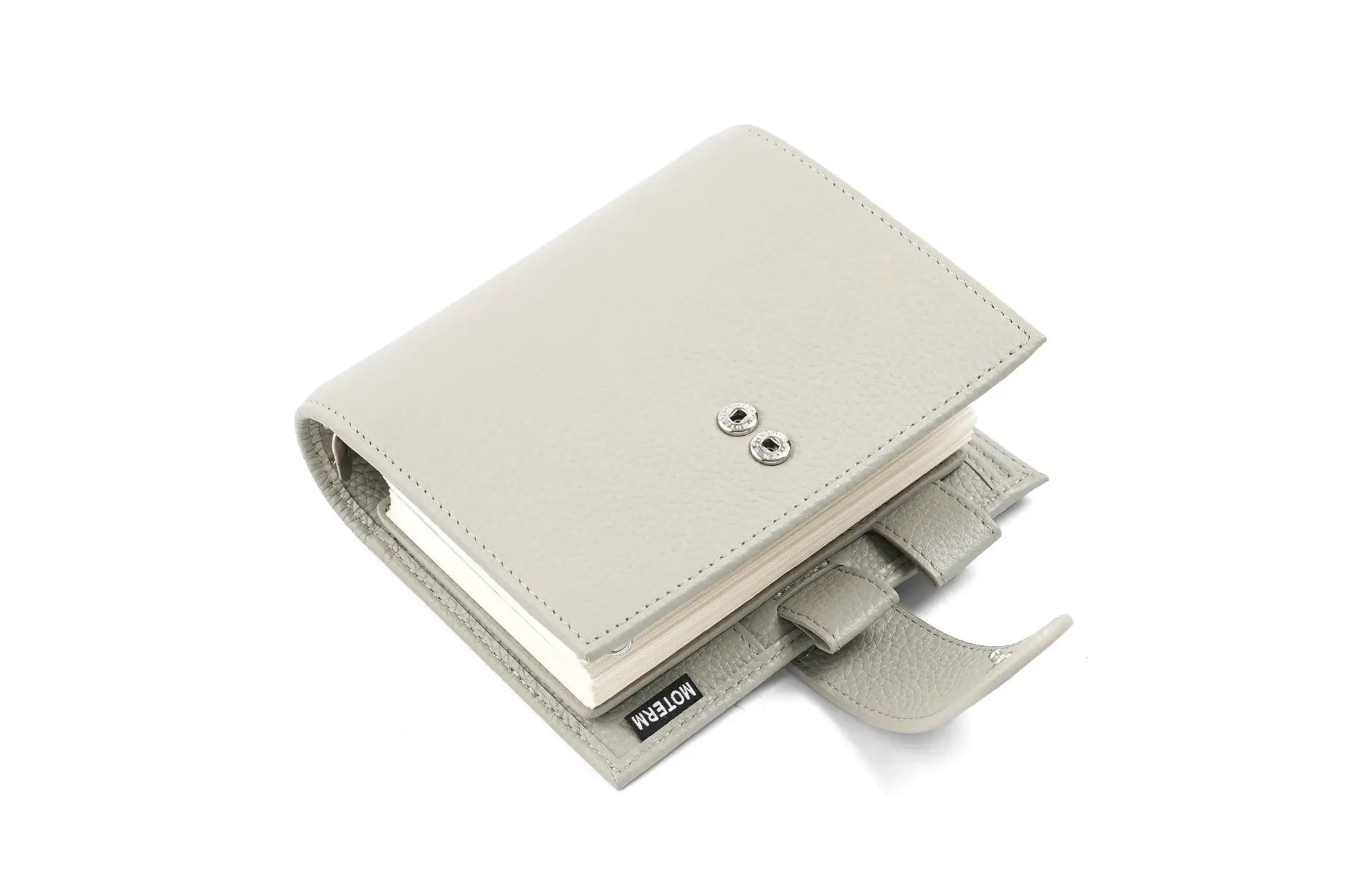 Moterm Luxe 2.0 pocket planner in pebble gray leather with 30mm rings