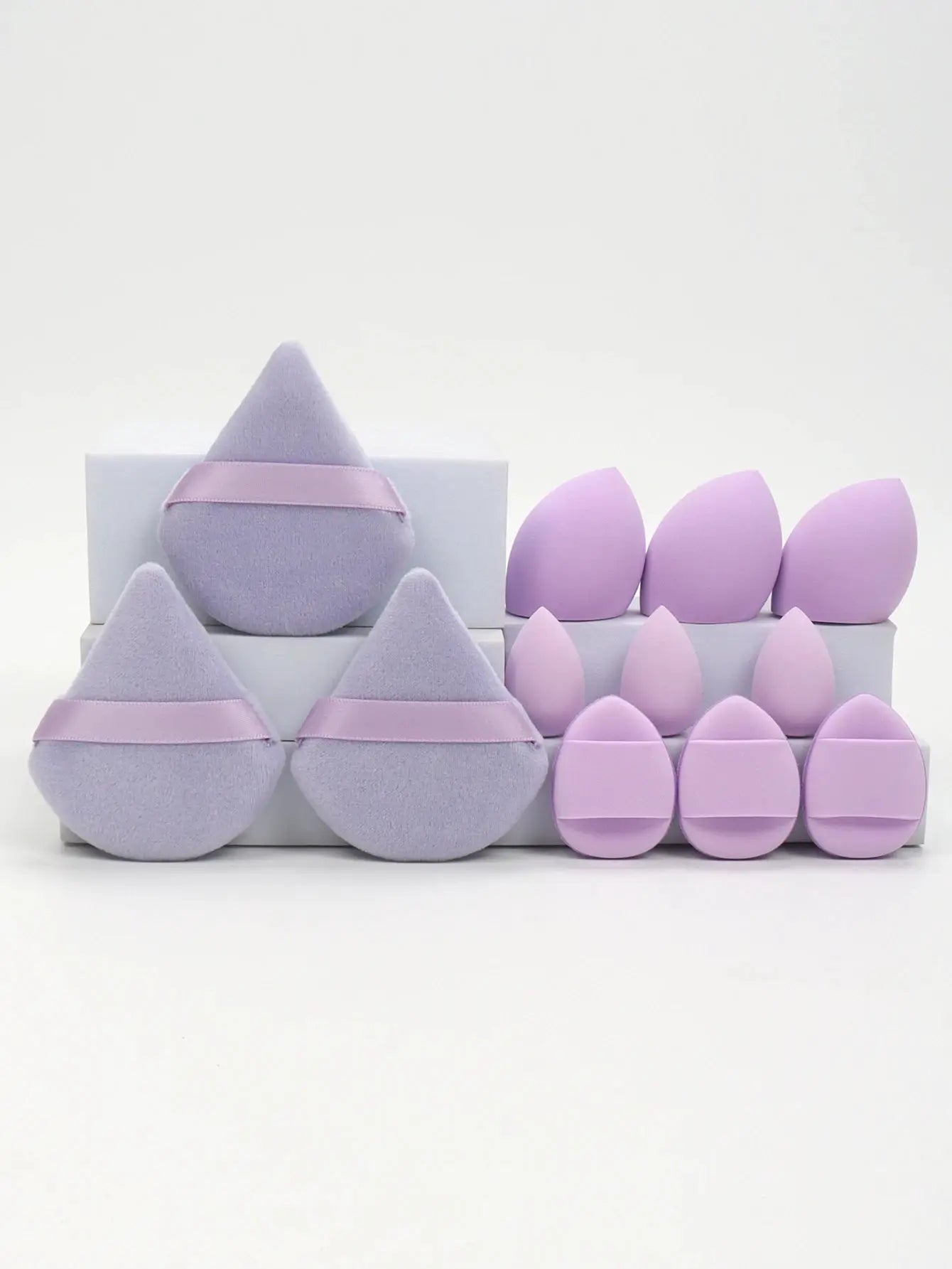 LuminaBeauty 12 Piece Makeup Sponge Set With Powder Puffs Mini Air Cushions Beauty Eggs And Sponges For Flawless Finish