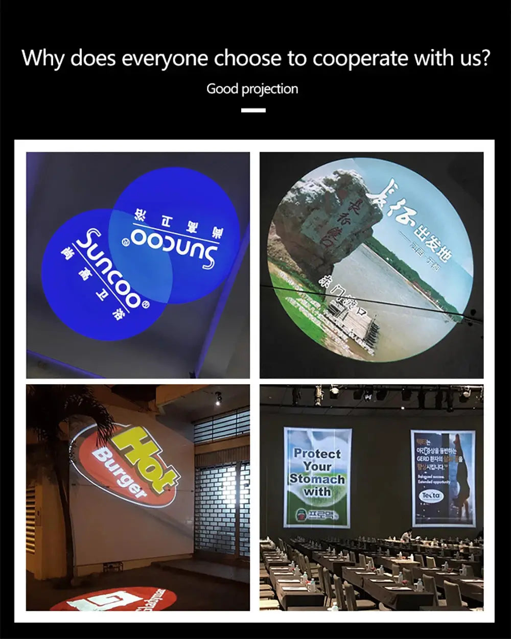 Advertising Gobo Projector Custom Logo Outdoor LED Light IP67 Rotating