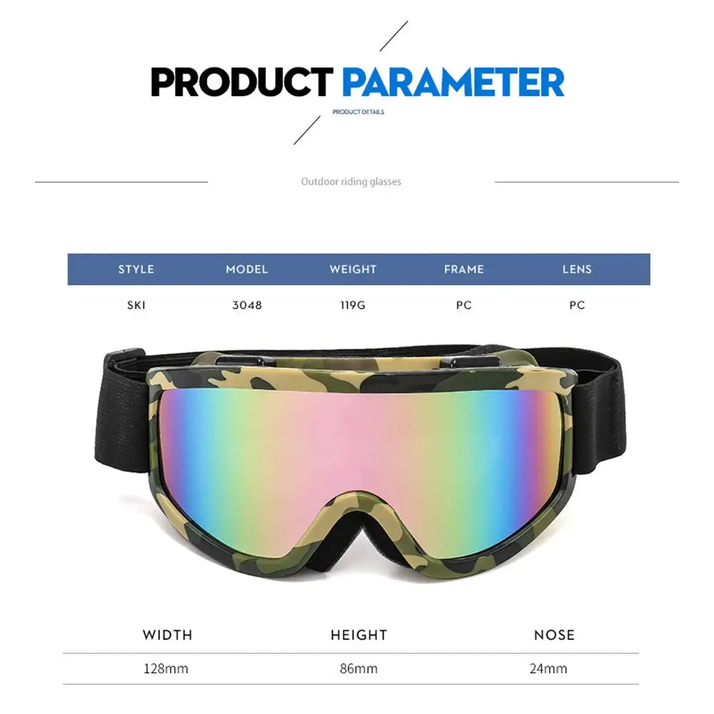 SummitVision Large Frame Ski Goggles Colorful Lens Anti Collision Anti Glare For Snowboarding And Skiing