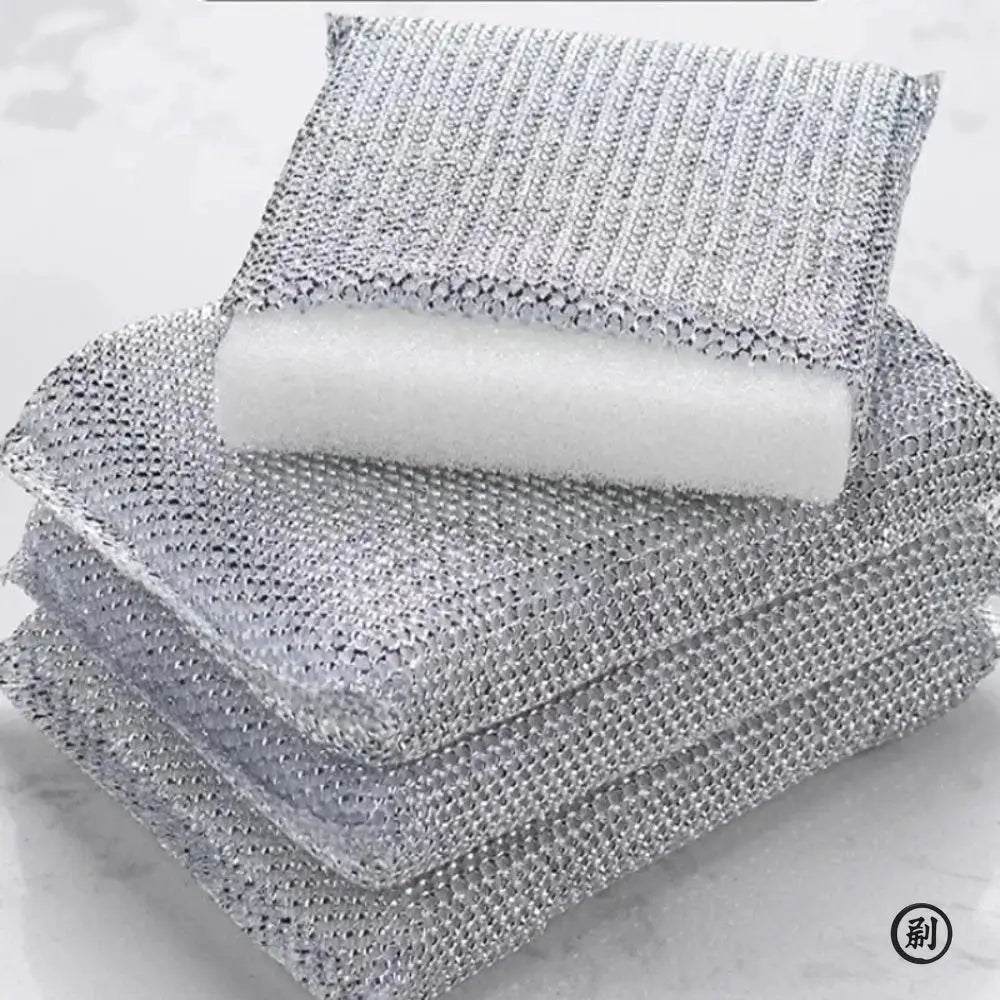 Four Piece Kitchen Dishwashing Sponge Set Scratch Free Polyester Cleaning Wipes For Pots And Pans