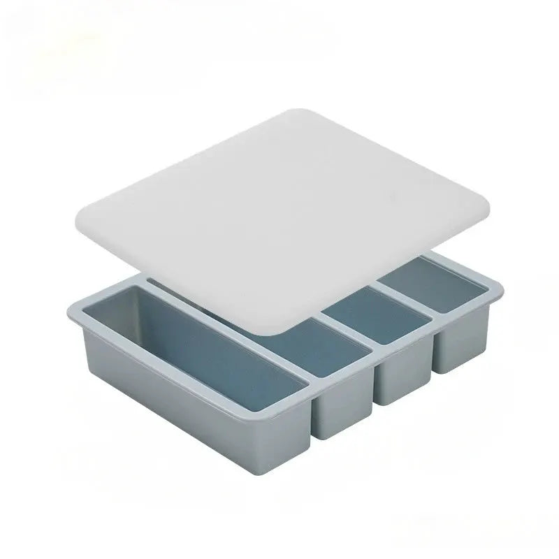 4 Grid Giant Silicone Ice Cube Tray Long Strip For Whiskey Barware Non Toxic Durable Large Ice Cubes
