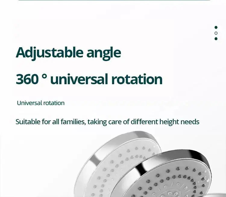 Simples Market adjustable handheld shower head with suction cup mount and 360° rotation