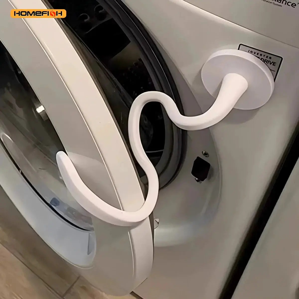 HOMEFISH Flexible Silicone Washer And Dryer Door Prop Easy To Use Bendable Sturdy Stopper For Odor Free Appliances
