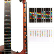 Miwayer Fretboard Note Map Labels for Six String Guitar Transparent and Black Stickers for Beginners