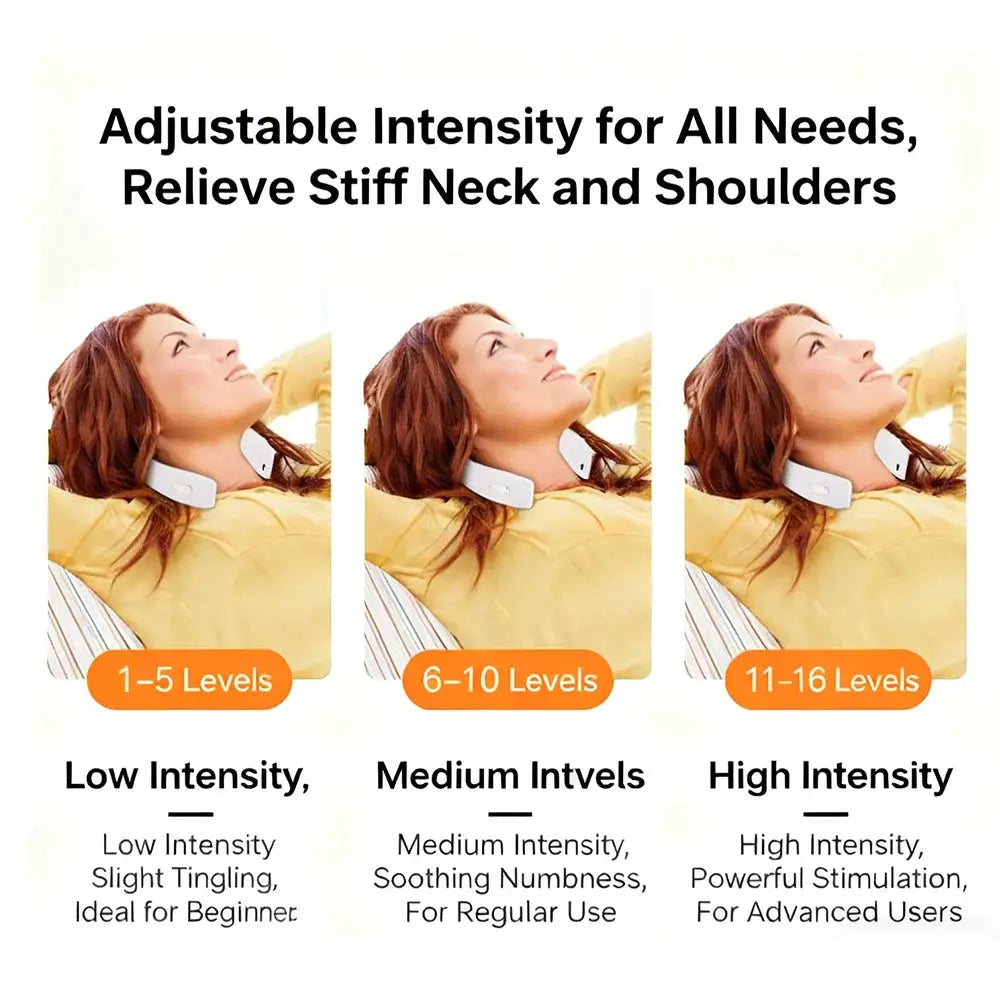 Portable Neck And Shoulder Massager Relaxer With Multi Level Adjustable Settings For Deep Tissue Massage