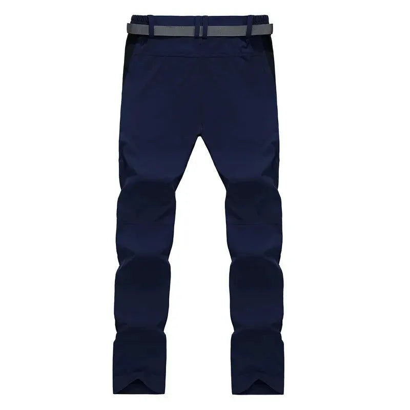 Simples Market tactical waterproof cargo pants for men, navy, quick-dry outdoor trekking trousers, size 4XL.