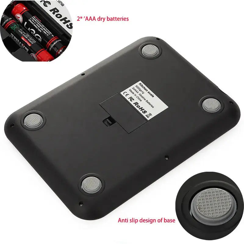 Kitchen Scale 15Kg 1g Weighing For Food Coffee Balance Smart Electronic Digital Scale Stainless Steel