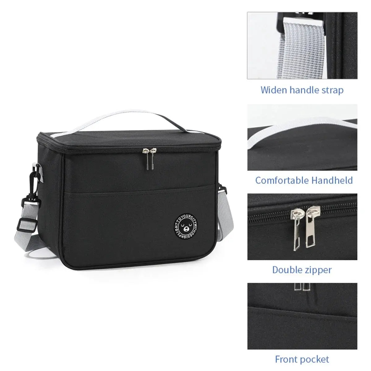 Insulated Lunch Bag With Shoulder Strap Spacious Capacity And Thickened Waterproof Oxford Keeps Meals Fresh All Day