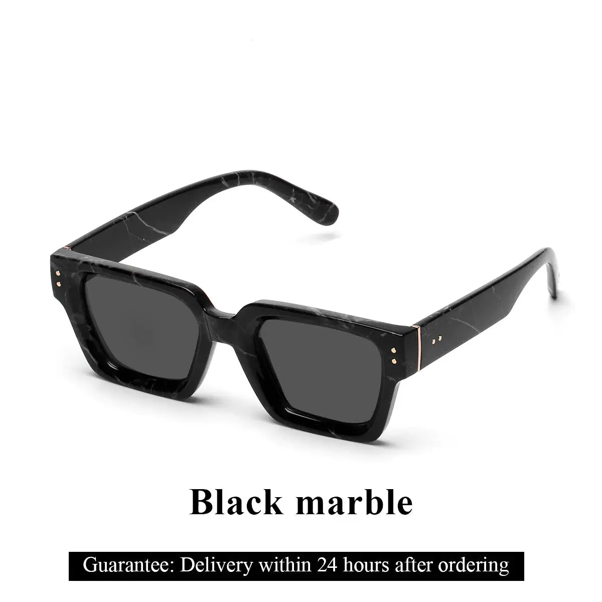 Ruiao Retro Black Millionaire Shades Sunglasses Unisex Designer Square Glasses UV400 Protection
